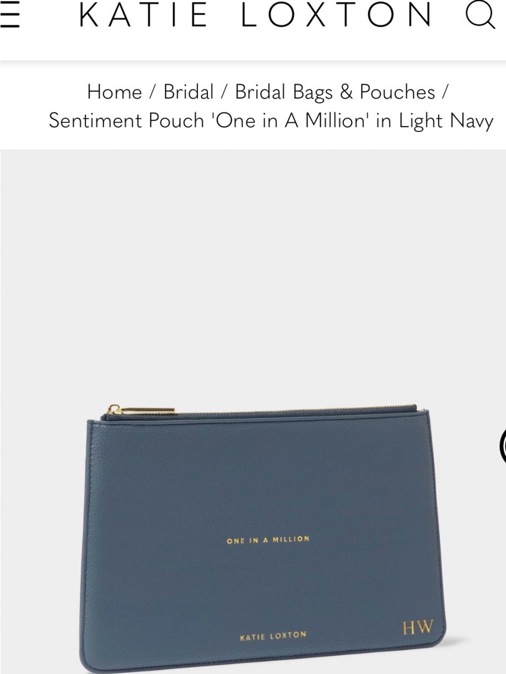 Katie Loxton Navy Constellation 'One in a Million' Sentiment Pouch